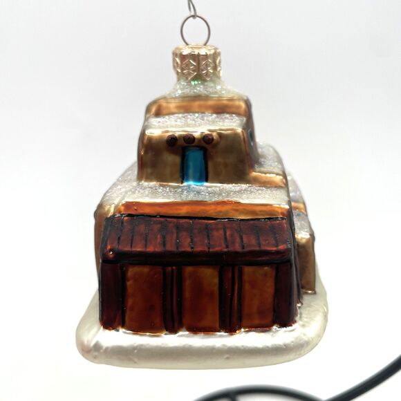 Landmark Creations Taos Pueblo Glass Ornament New Mexico Hand Painted 1998 VTG - Picture 5 of 11